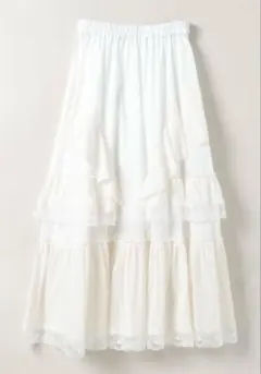 値下不可　ジーナシス　コットンティアードレーススカート