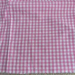 未使用品 ギンガムチェック 生地 ピンク