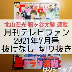 北山宏光 藤ヶ谷太輔 月刊テレビファン 2021年7月号 連載抜けなし切り抜き