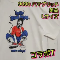 美品　9090　mahagrid　ハマグリッド　バックプリント　Ｔシャツ　白　Ｌ