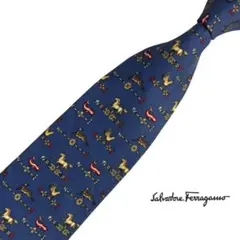 Salvatore Ferragamo 動物柄 高級ネクタイ フェラガモN105