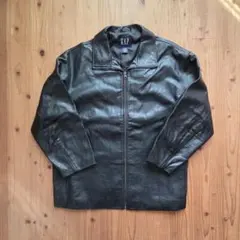 GAP 本革 レザージャケット XXL 黒 90s オールドギャップ 牛革のサムネイル
