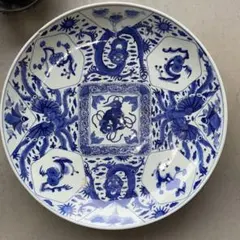 ○中国美術 黄地青龍文 大皿 31cm 高台付 大清乾隆年製款 景徳鎮 龍