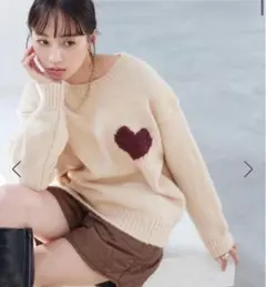 VIS ハートモチーフニットプルオーバー