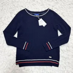 未使用タグ付き ブルーレーベルクレストブリッジ ケーブルニット セーター M