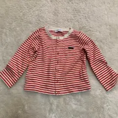 quoti use fith キッズ　100 カーディガン　ボーダー　オレンジ