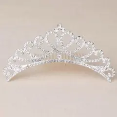 シルバー メタル クリスタル ティアラ