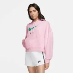 【SALE】NIKE レディース　ピンク　ショート丈パーカー