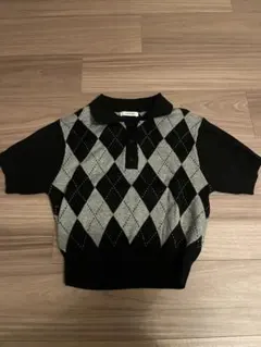 INGNI アーガイル柄 半袖ニットポロシャツ