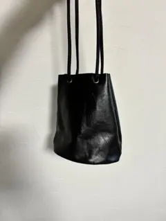 ハンドメイド☆本革　黒　2way バッグ　サコッシュ