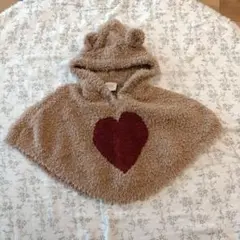 GELATO PIQUE ベビーポンチョ ハート刺繍
