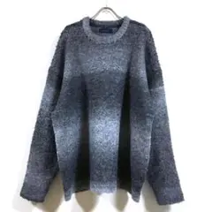 新品 段染め グラデーション ビッグシルエット ニット メンズ ブラック M