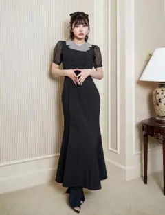 完売品　Darich　ダーリッチ　チェックカラーマーメイドロングワンピース