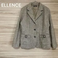 ELLENCE 【9/M】テーラードジャケット ブラウン毛混　ツイード調