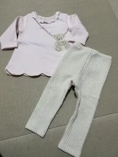 メゾピアノ ワンピース 女の子 80サイズ 冬服 長袖 くま