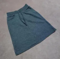 ユニクロ　ボアスウェットスカート　ダークグレー/S