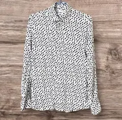 【美品】ZARA 水玉模様 長袖シャツ ホワイト/ブラック⭐️