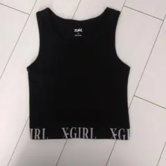 X-girl ロゴ入りタンクトップ ブラック Mサイズのサムネイル