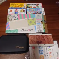 New Nintendo 3DS ホワイト ケース、マリオ系ソフト4本付き