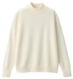 無印良品 洗えるウール ハイゲージ ハイネック セーター M オフ ホワイト