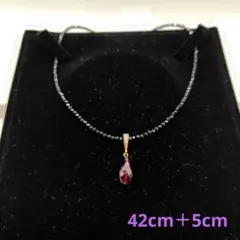 【特別◆企画】42cm・ネックレス「天然石・ガーネット」&ブラック・スピネル