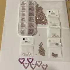 ピンク系ネイルパーツ、ストーン