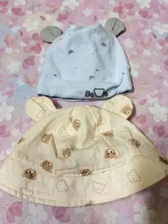 クマ耳付き帽子 2点セット