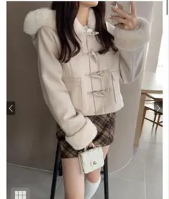 ファーショート丈ダッフルコート[kz580]