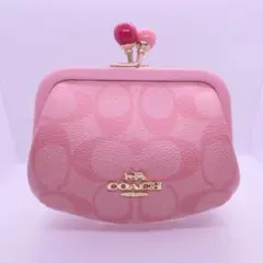 COACH シグネチャーコインケース 小銭入れ がま口財布 c1708/ピンク