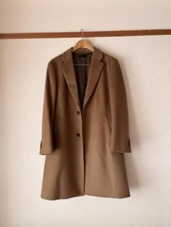 ユニクロ ウールカシミヤチェスターコート ブラウン キャメル XL