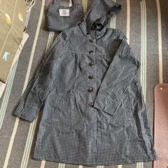 ギンガムチェックの雨具　M