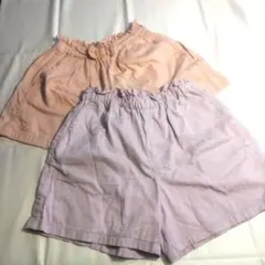女の子 ハーフパンツセット 2枚 ピンク パープル 春夏 ユニクロ トップバリュ