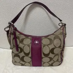 Coach ショルダーバッグ ベージュ/パープル