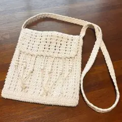 ショルダーバッグ 編み物 ビーズ アンティーク