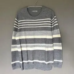 新品 DoCLASSE 長袖 ニット M グレー ボーダー 薄手のサムネイル