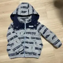 専用マザウェイズ EXPLORER 中綿 電車柄フード付きジャケット 110cm