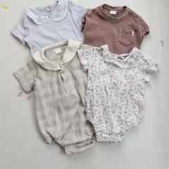バースデイ　tête à tête cottoli ロンパース 4点セット 80