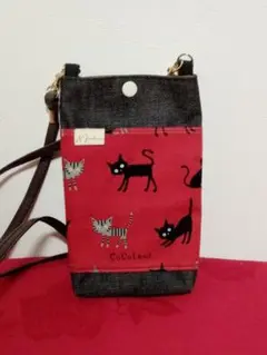 スマホショルダー大（黒猫ちゃん）