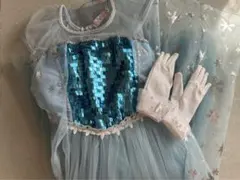 アナ雪　エルサ　衣装　仮装　子ども　ドレス　手袋付き　セット　訳あり　キッズ