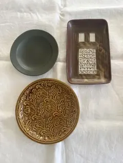 よしざわ窯　皿 3枚セット 陶器 プレート　益子焼のサムネイル