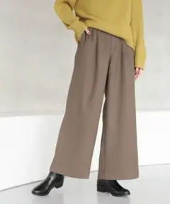 GLOBAL WORK お手入れらくらくタックワイドパンツ