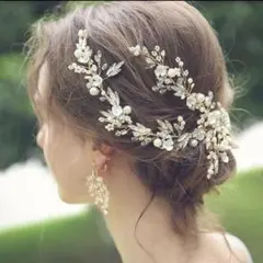 ヘッドドレス ピアスセット ブライダル