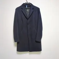 Theory カシミヤコート　比翼シングル　チェスターコート　ネイビー　S