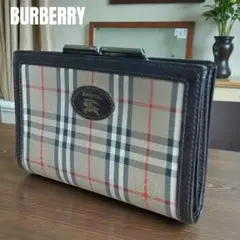 Burberrys 二つ折り財布 がま口 ノバチェック柄 シャドーホース