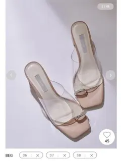 セルフォード　ビジュー付きクリアサンダル