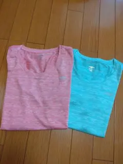 ティゴラ　トレーニング Tシャツ ピンク グリーン ２枚セットセットのサムネイル
