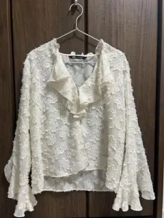 【ZARA 】フェザー フリルブラウス