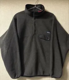 【極美品・ブラックヘザー・実寸M~L】Patagonia シンチラスナップT
