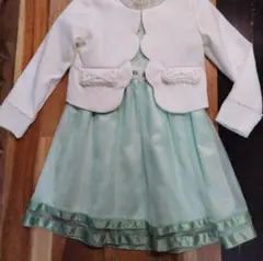 axesfemme ミントグリーン色ドレスとジャケット、リボンのセット 120