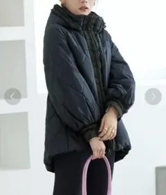 ルイルエブティック　ライトサーモツイードキルティングダウン　ネイビーLL